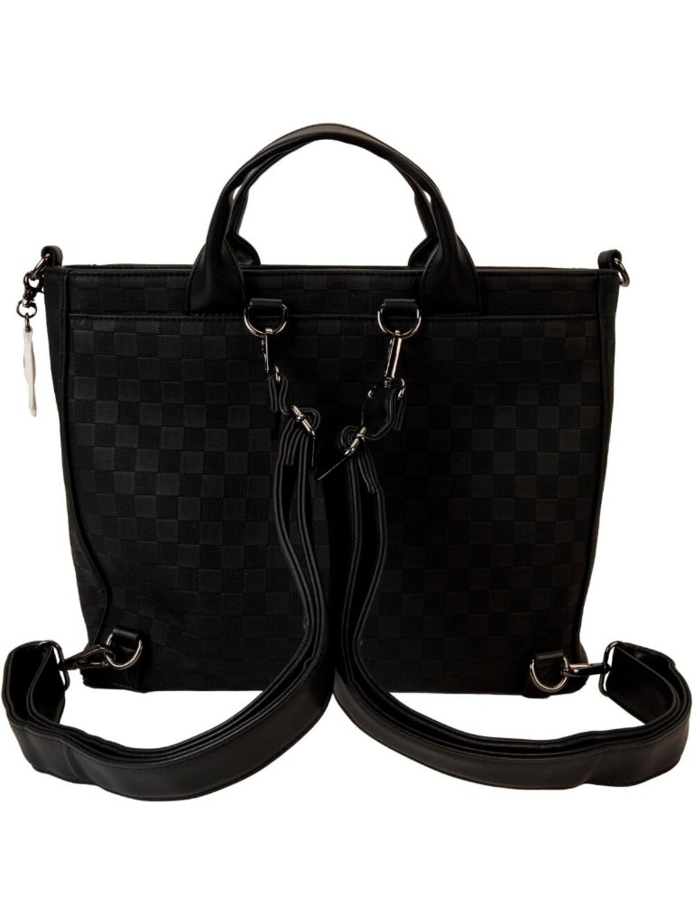 Checkered Texture Mickey Mouse Convertible Backpack & Tote Bag - Stylish - Picture 5 of 6